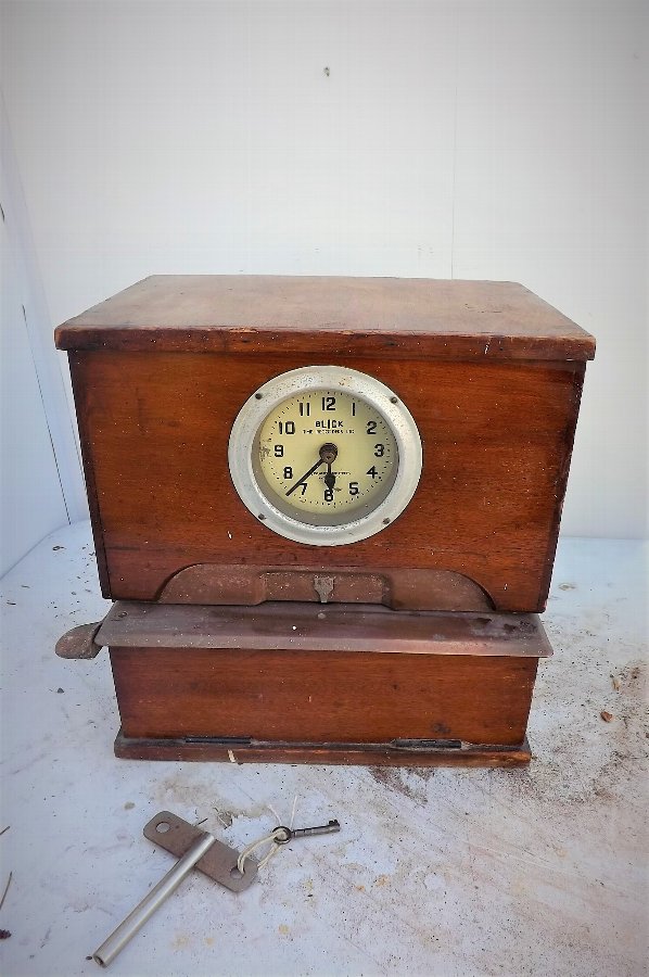 Antique vintage clock, rare mechanical clocking in clock for work 