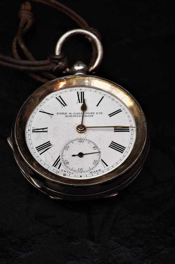 silver pocket watch clock