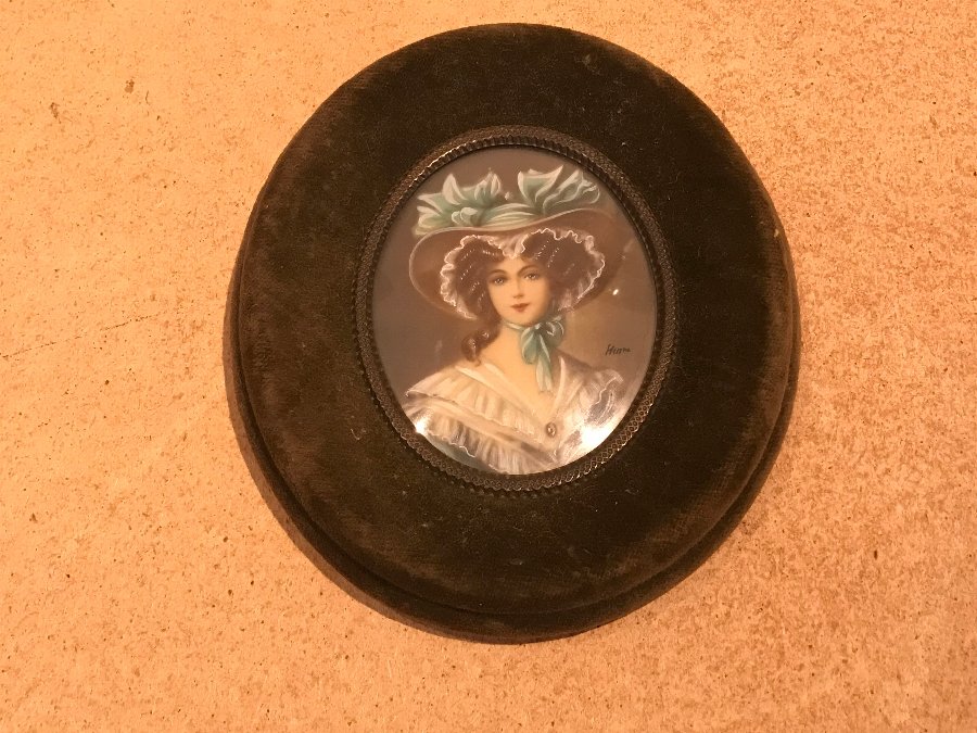 Antique Painting portrait of Regency lady 