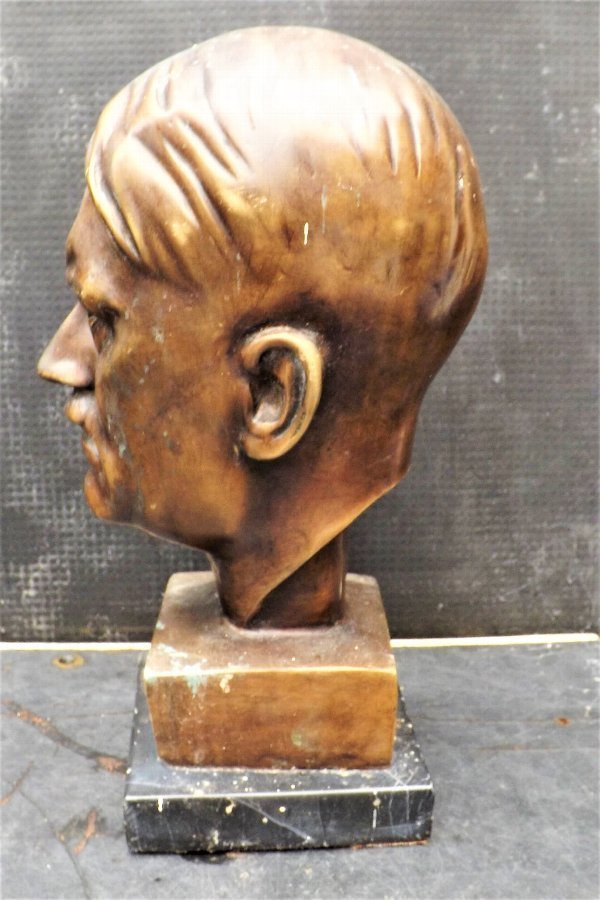 Antique Bronze and marble bust of Adolph Hitler 7 ANTIQUES.CO.UK