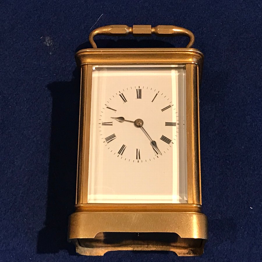 Antique Antique French Brass Striking Carriage Clock 