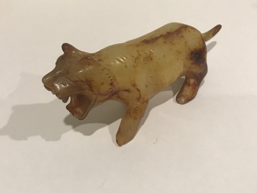 Antique Jade Tiger Chinese carving