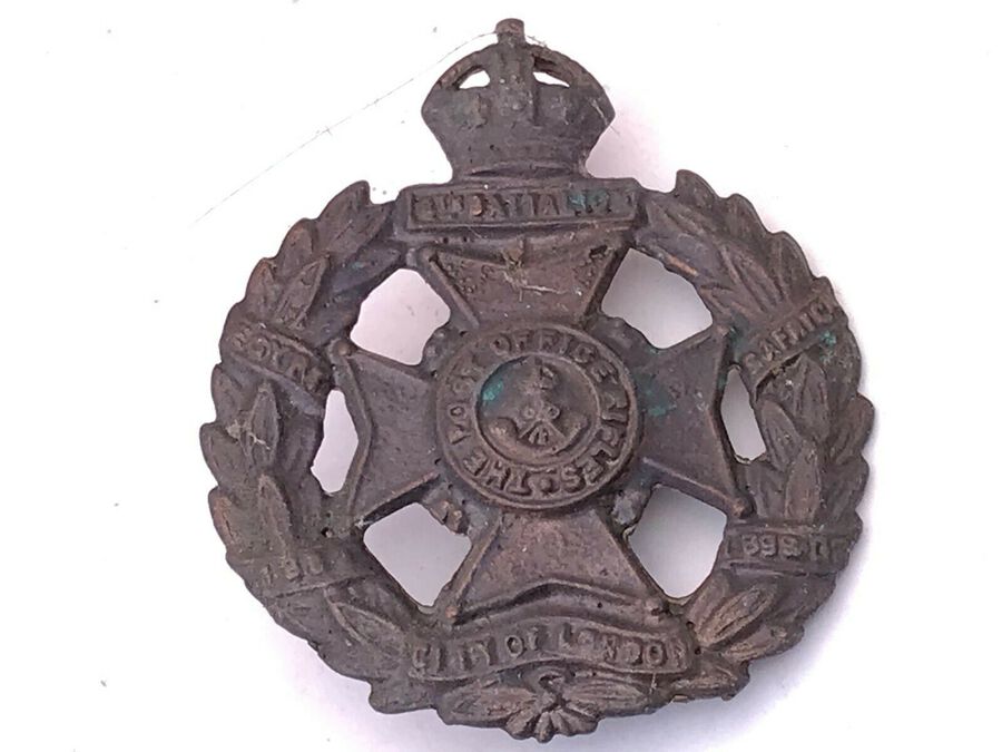 Antique The Post Office Rifles 1ww Cap badge