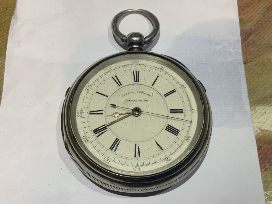 Antique Chronograph Silver cased Coventry pocket watch