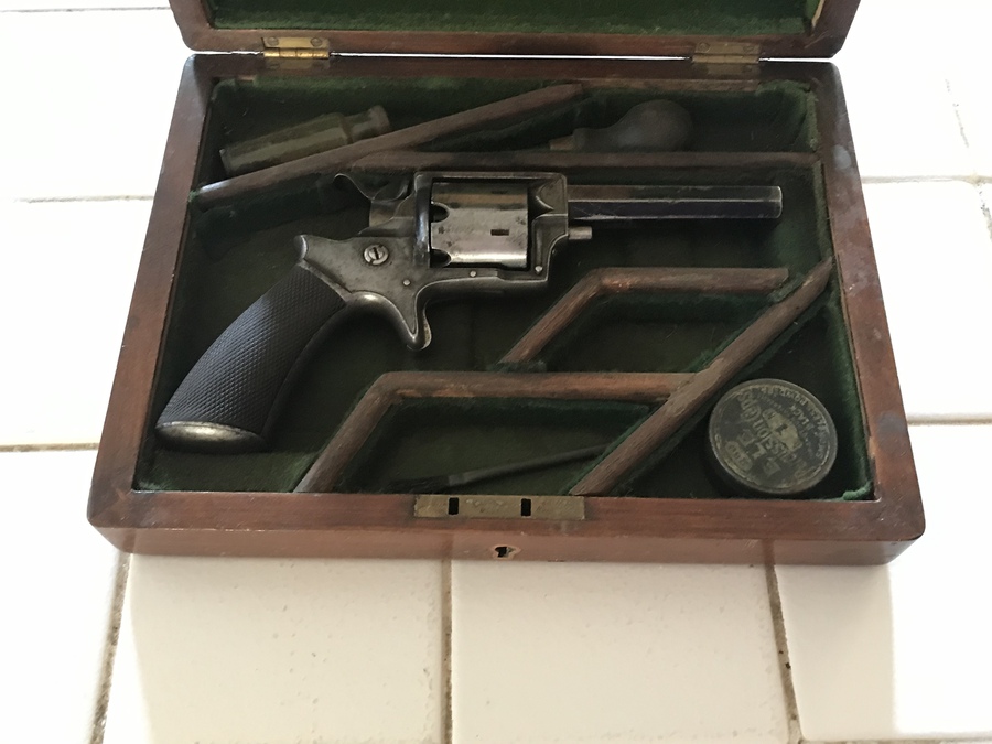 Antique Tranter 9mm 7 shot rare single action percussion revolver 