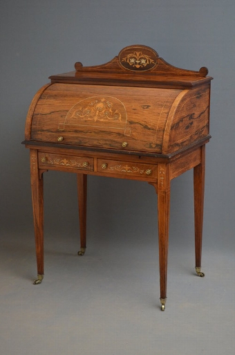 Antique Late Victorian Bureau - Rosewood Bureau Sn3017 