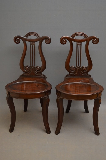 Antique Pair of William IV Hall Chairs Sn3066