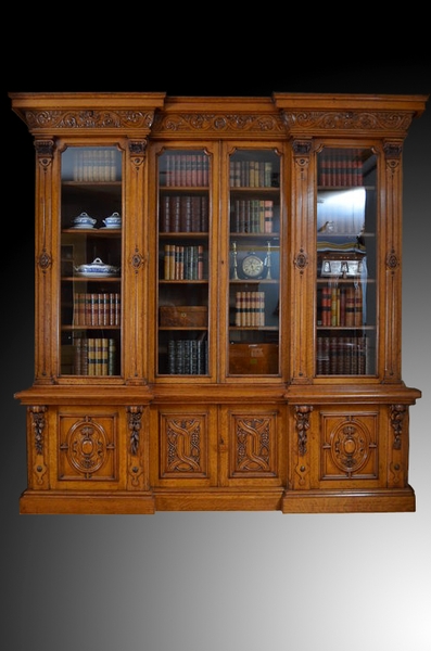 Antique Victorian Oak Bookcase sn2588