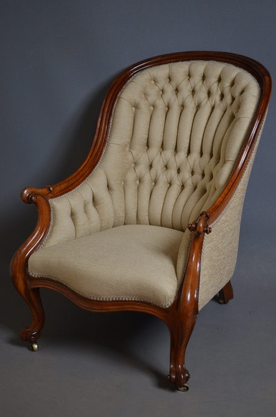 antique early victorian armchair  sn2558