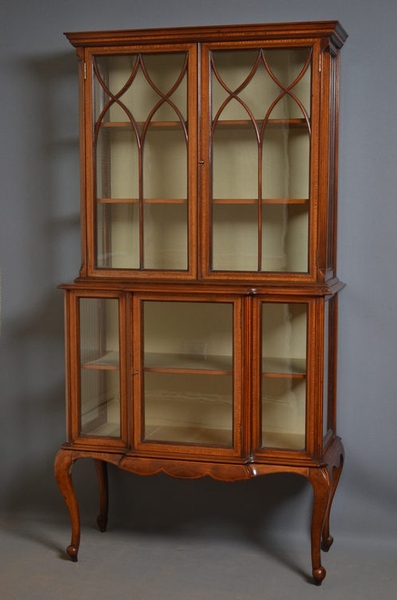 antique Edwardian Display Cabinet sn2565