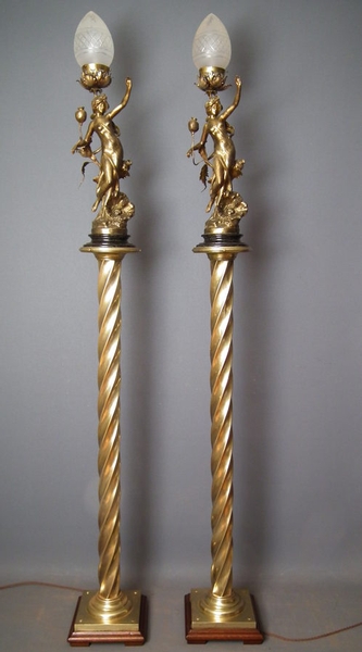 Pair of Art Nouveau Figurine Lamps sn2396