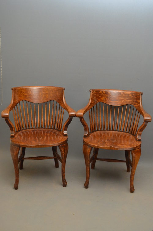 Pair of Victorian Office Chairs sn2671
