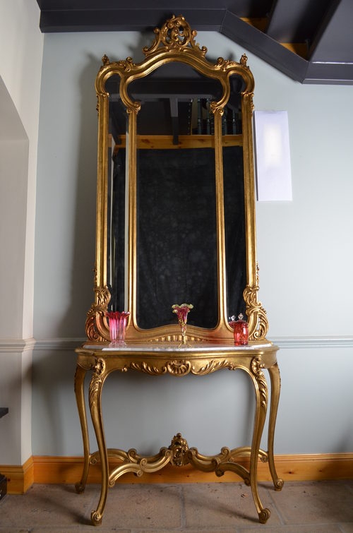 Art Nouveau Console Table with Mirror sn2687