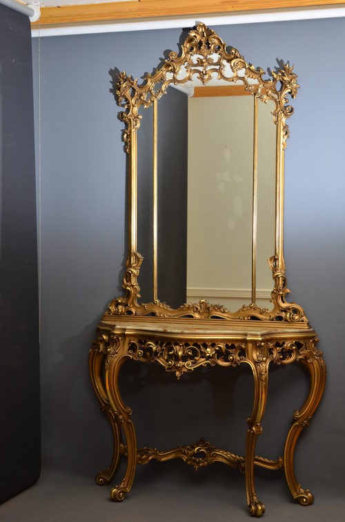 Turn of the Century Console Table with Mirror sn2767