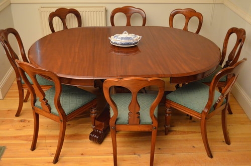 Early Victorian Pedestal Extending Dining Table Sn2894a 
