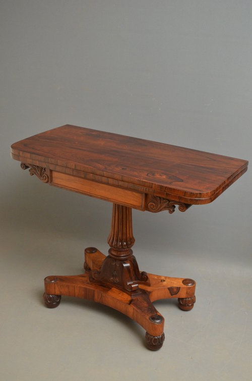 Excellent William IV Rosewood Card Table Sn2937