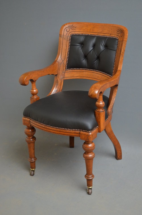 Victorian Oak Office Chair Sn2917