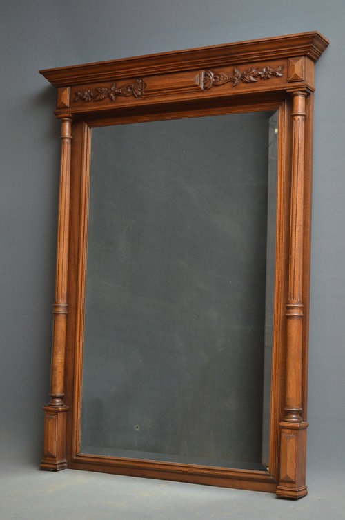 Victorian Oak Wall Mirror Sn2980  