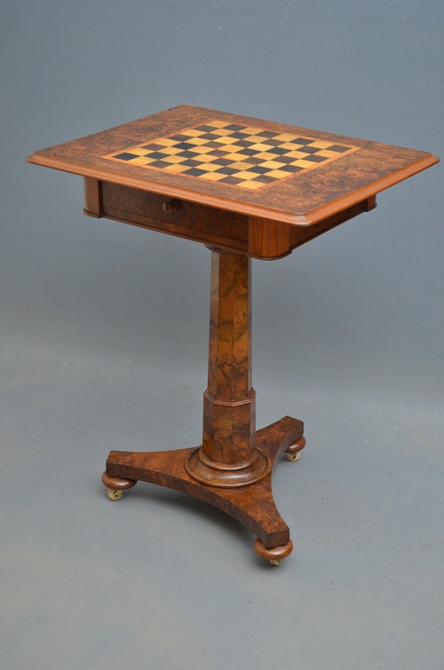 Fine early Victorian Games Table Sn2985  