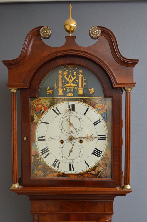 Regency Longcase Scottish Masonic Clock by Penman sn585a