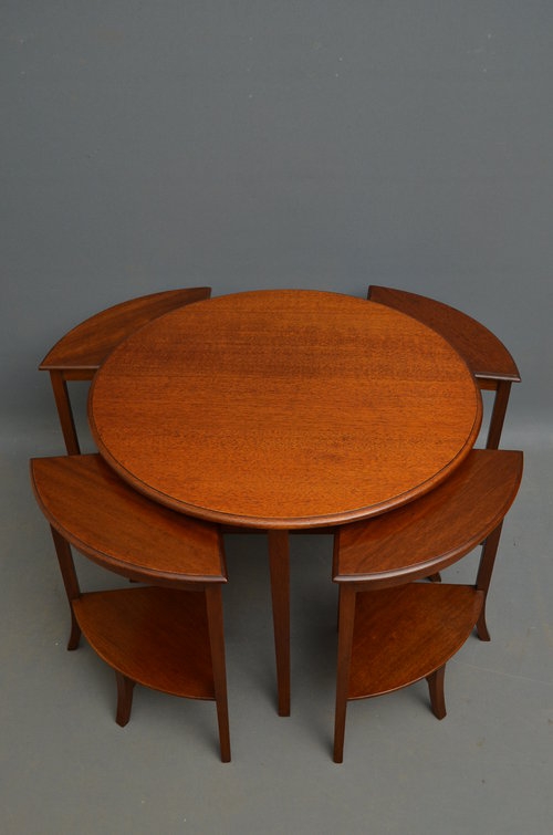 Mahogany Nest of 5 Tables - Coffee Tables Sn3032