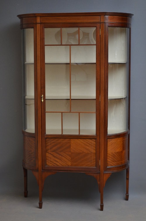 Elegant Edwardian Display Cabinet - Vitirne Sn3058