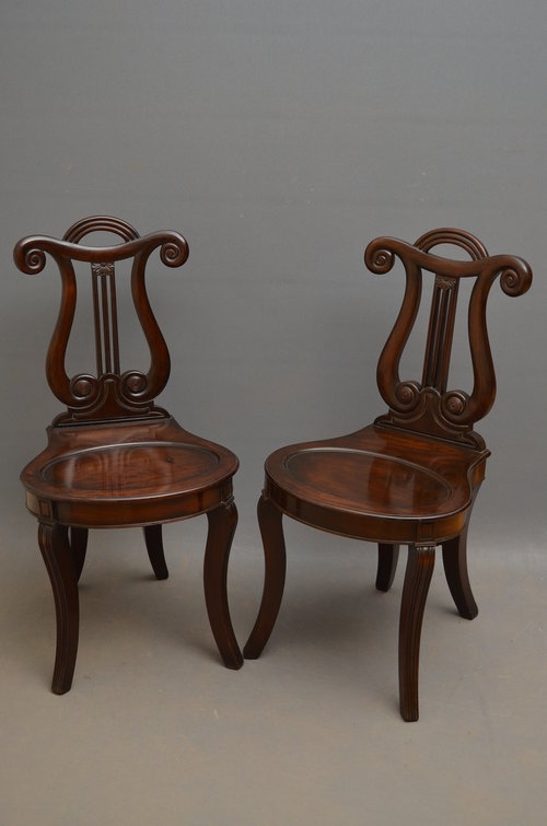 Antique Pair of William IV Hall Chairs Sn3066