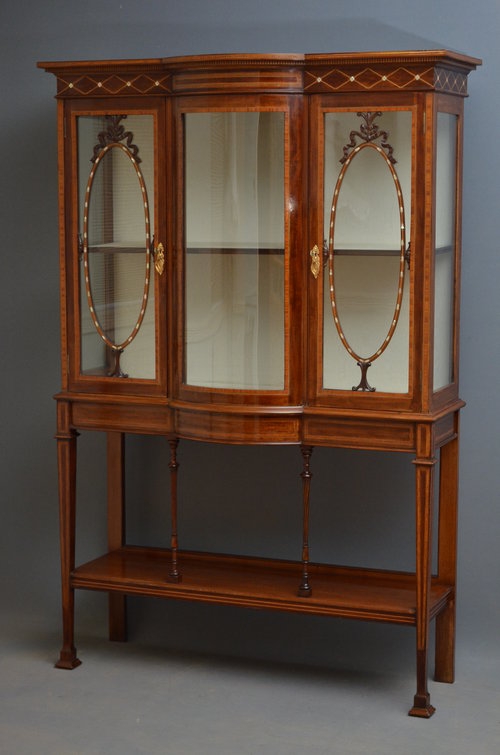 Fine Edwardian Mahogany Display Cabinet - Vitrine Sn3084