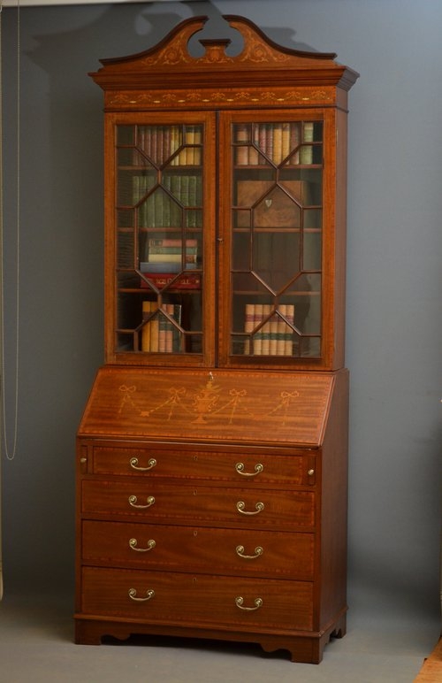 Edwardian Bureau Bookcase Sn3100 