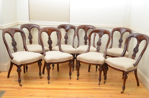  Set of 8 early Victorian Dining Chairs Sn3134