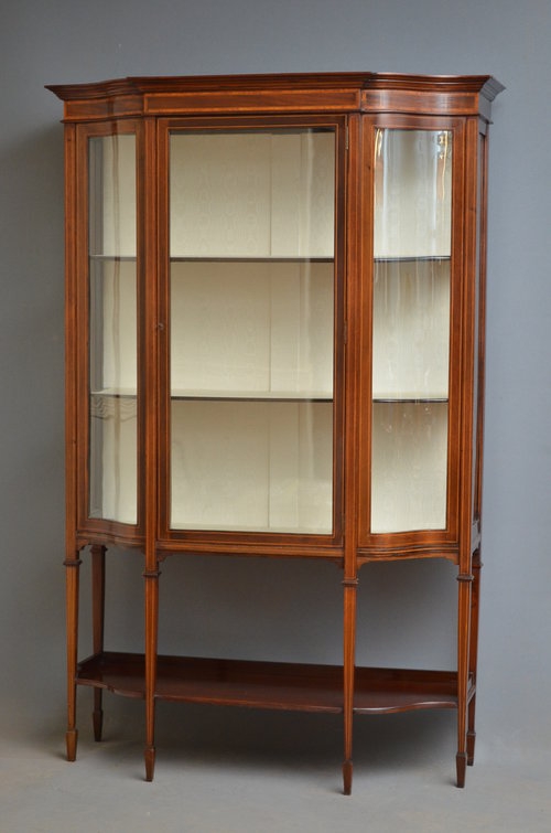 Fine Edwardian Mahogany Display Cabinet - Vitrine Sn3137