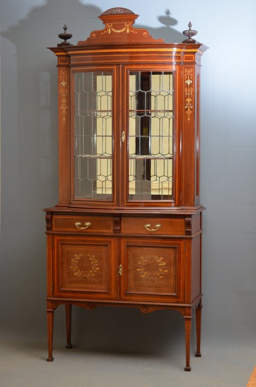 Stunning Edwardian Display Cabinet - China Cabinet Sn072 