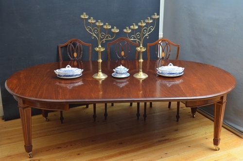 Fine Edwardian Dining Table + Set of 8 Chairs sn3163