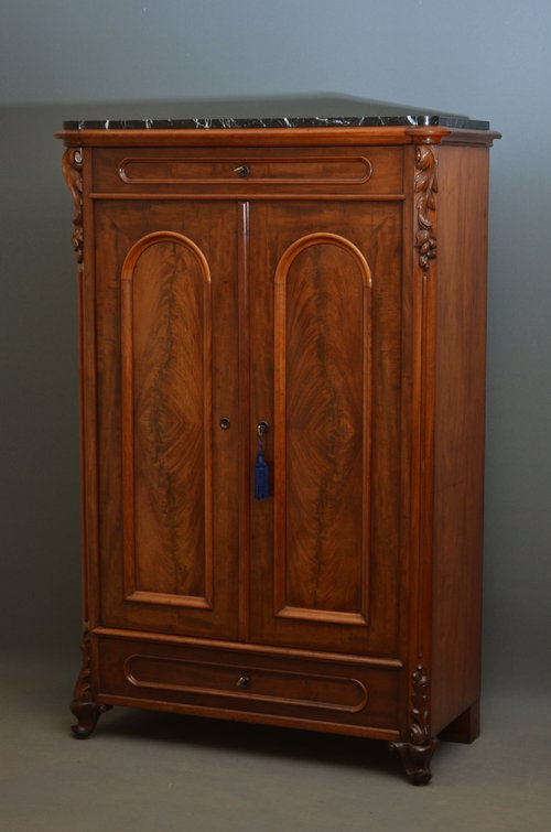 Biedermeier Cabinet - Mahogany Cupboard Sn3168