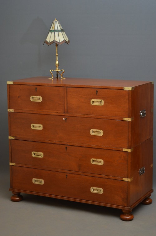 Victorian Military Chest of Drawers- Camaign Chest Sn3222 