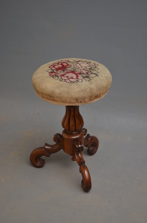 Early Victorian Dressing Stool - Rosewood Stool Sn3256 