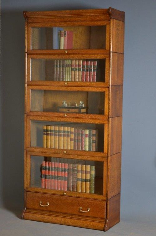 Edwardian 5 Sections Oak Bookcase Sn3308