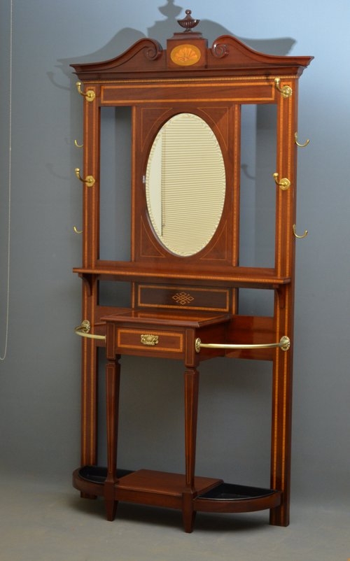 Stunning Edwardian Mahogany Hall Stand Sn3327 