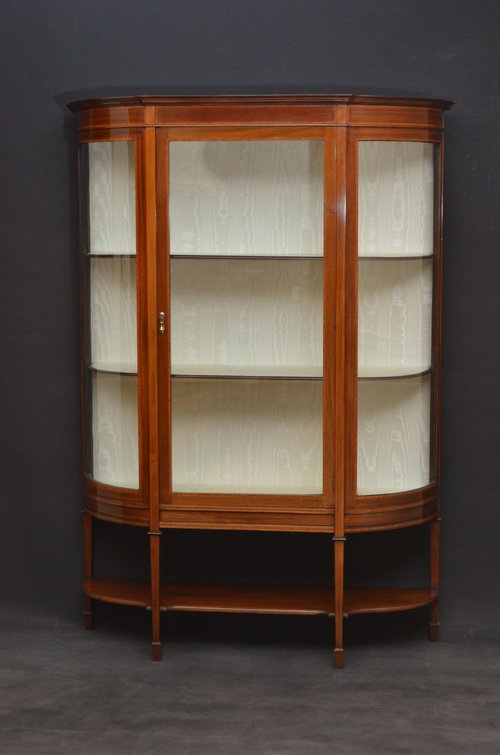 Edwardian Mahogany and Inlaid Display Cabinet sn3297