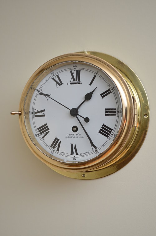 7? Brass Ship’s Clock by Smith’s Cricklewood sn3349