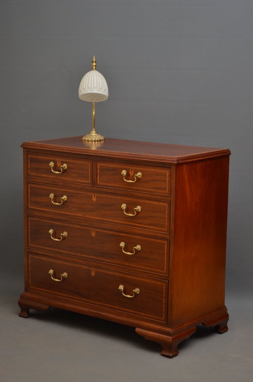  Regency Mahogany and Inlaid Chest of Drawers sn3367