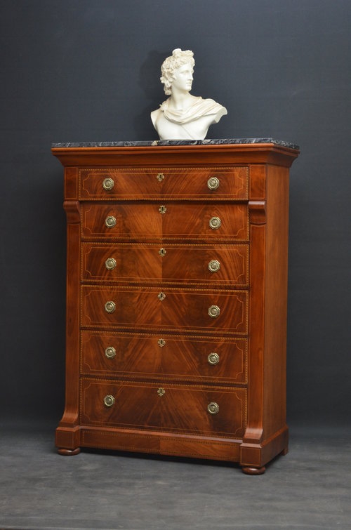 Antique Exceptional Continantal Tall Chest of Drawers Sn3372
