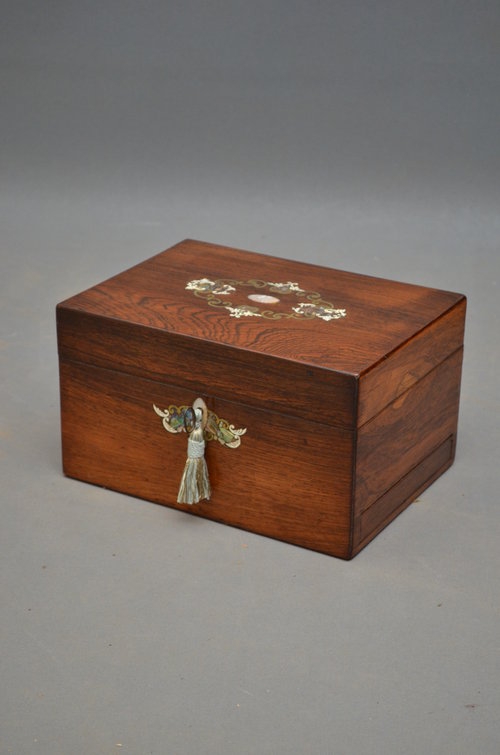 Fine Early Victorian Jewellery Box in Rosewood Sn3392 