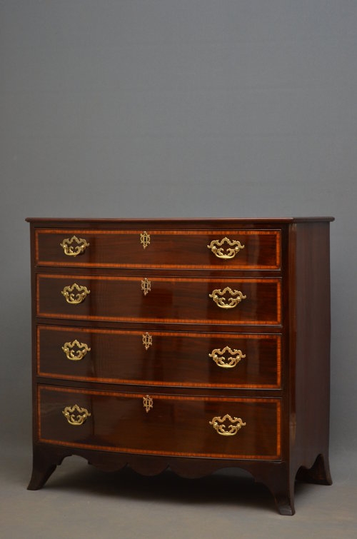 Exceptional Regency Bowfronted Chest of Drawers Sn3415 