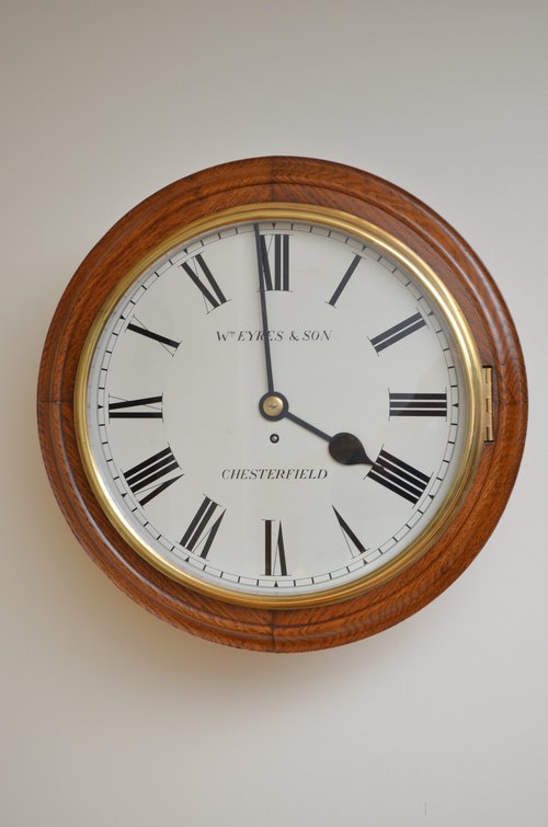 Fine Victorian Oak Wall Clock W. Eyres & Son  Sn3357