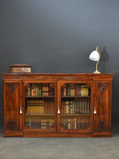 Fine Regency / William IV Rosewood Bookcase Sn3440 