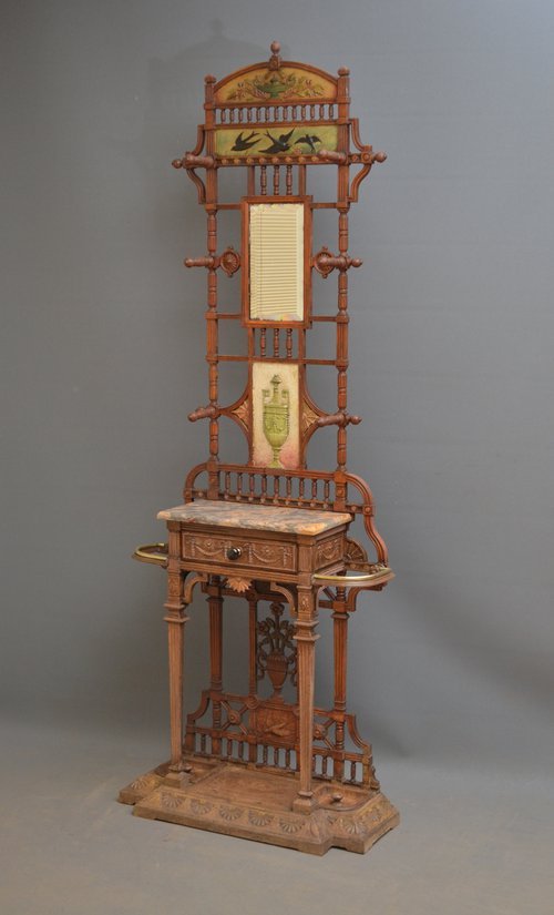 Excellent Victorian Cast Iron Hall Stand Sn3525  