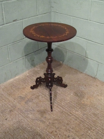 Antique ANTIQUE VICTORIAN INLAID ROSEWOOD TRIPOD TABLE W7135/22.10