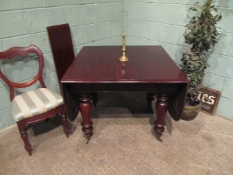 Antique ANTIQUE VICTORIAN MAHOGANY DROP LEAF EXTENDING DINING TABLE SEATS 8-10 W7221/18.12
