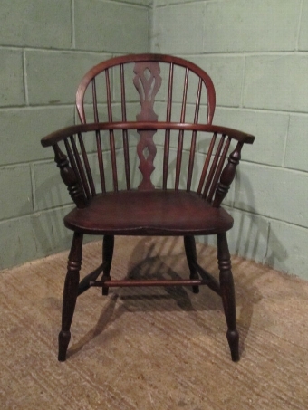 Antique Antique 19th Century Country Oak & Ash Low Back Windsor Chair w7233/18.12
